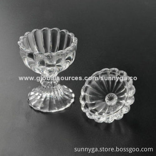 Glass Candle Holder, 28mL Capacity, 90mm Height
